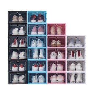 สั่ง5อันได้ราคาส่ง Shoe storage box กล่องเก็บรองเท้าพลาสติกใส กล่องเก็บรองเท้าผ้าใบผู้ชายผู้หญิง ส้นสูง