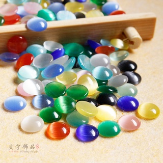 8mm pink opal round ring face green white bare stone patch diy inlaid edging jewelry accessory material