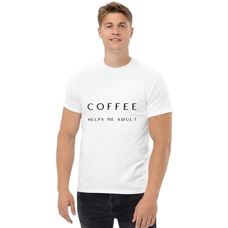 เสื้อยืดโอเวอร์ไซส์2020 Coffee Helps Me Adult Mens T-Shirt Coffee Lover. Caffeine Addict. Gift For Him. discountS-3XL