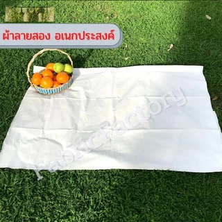 FabricFactory ผ้าดิบลายสอง ผ้าอเนกประสงค์ ผ้าดิบ ปูโต๊ะ สำหรับ ปิคนิค งานวาด