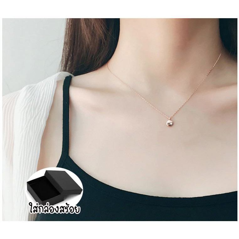 พร้อมส่ง สร้อยคอ สร้อย สร้อยเงิน Mini Lucky จี้กลม 925 Sterling silver มินิมอล minimal สีโรสโกลด์/สีเงิน จี้สลัก LUCKY