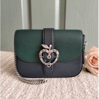 🎀 (สด-ผ่อน) กระเป๋า สีเขียวกรม C6797 Coach Gemma Crossbody In Colorblock With Apple Buckle