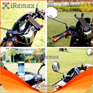 iremax ที่ยึดโทรศัพท์ ที่วางโทรศัพท์มือถือ &amp; จักรยาน ยึด ล็อค ติดแฮนด์รถมอเตอร์ไซค์ Motorcycle Bike Holder สีดำ