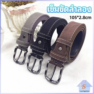 เข็มขัดหนังเทียม   เข็มขัดสีพื้น  casual belt