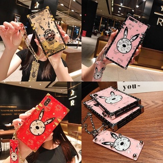 Samsung Galaxy A51 A71 A50 A70 A80 A90 M10 A10 A20 A30 A50 A50S A750 J4 J6 2018 J4 J6 plus Fashion Brand Rabbit Square Phone Case