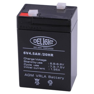 แบตเตอรี่แห้ง แบตเตอรี่เครื่องสำรองไฟ แบตเตอรี่ DELIGHT 6V 4.5AH DRY BATTERY DELIGHT 6V 4.5AH