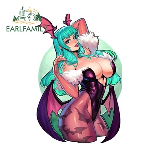 Earlfamily สติกเกอร์ไวนิล กันน้ํา ลายอนิเมะ Vampire Morrigan ขนาด 13 ซม. x 8.7 ซม. สําหรับติดตกแต่งรถยนต์ รถจักรยานยนต์ แล็ปท็อป