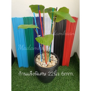 ก้านแข็งพิเศษ(PVC) ยาว55cm. ขนาด 6mm. สำหรับค้ำดามต้นไม้ ก้านลูกโป่ง ก้านงานdiy (แพ็ค50ก้าน)