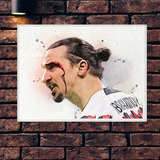 โปสเตอร์ ผ้าแคนวาส ซลาตัน อิบราฮีมอวิช (2)  Zlatan Ibrahimovic ภาพวาด ศิลปะ นักบอล นักฟุตบอล