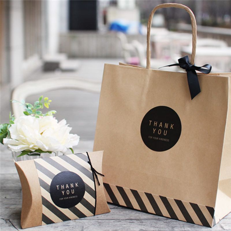 ขายส่ง 1 แผ่น 6 ดวง สติกเกอร์ ขอบคุณ thank you ราคาถูก