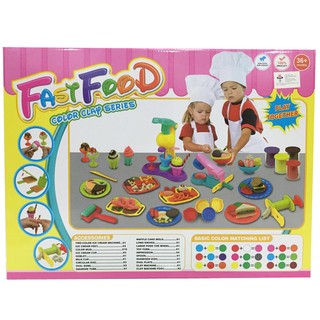 NannyBabies แป้งโดว์กล่องจัมโบ้ครบเซ็ทFast Food Color Clay Series พร้อมแป้ง 10 กระปุก (หลากสี)