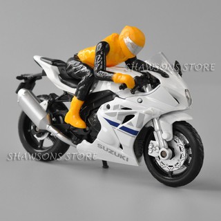 โมเดลรถจักรยานยนต์ สเกล 1:18 Suzuki GSX-R1000 Sport Bike With Rider Action Figure