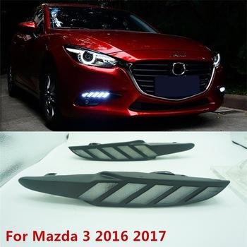 MAZDA 3 By Mastersat รุ่นปี 2017 ไฟ Led Day light+ไฟเลี้ยว ในกันชนหน้า ตรงรุ่น ผลิตจากวัสดุ ABS อย่างดี กันน้ำ