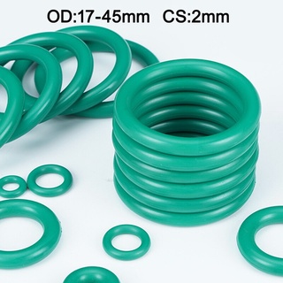 วงแหวนยางฟลูออรีนสีเขียวสําหรับปะเก็น Cs 2 มม. Od 17-45 มม. 10 ชิ้น