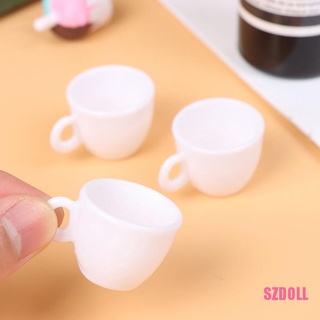 [SZDOLL6] แก้วกาแฟจิ๋ว และจานรอง สําหรับตกแต่งบ้านตุ๊กตา 3 ชิ้น