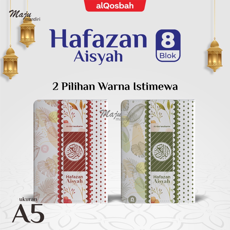 alquran hafalan hafazan muslimah aisyah jaket ukuran A5 dengan tajwid warna dan terjemah dengan 8 bl