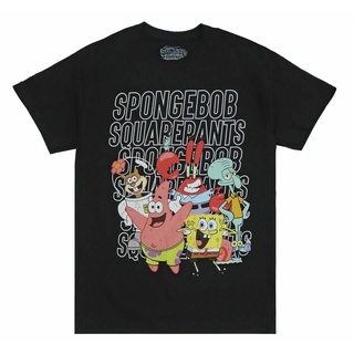 เสื้อยืดผ้าฝ้ายพิมพ์ลายขายดี เสื้อยืด พิมพ์ลายตัวอักษร SpongeBob SquarePants Nickelodeon สําหรับผู้ชาย