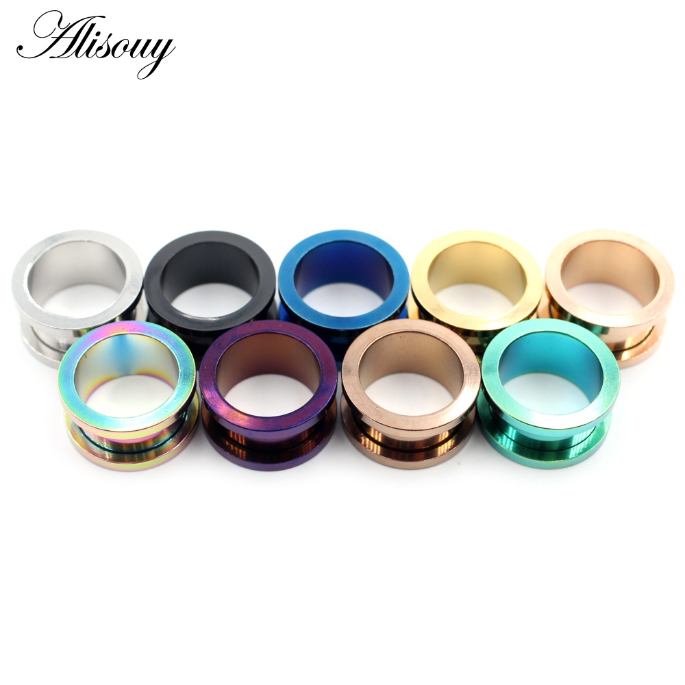 Alisouy อุโมงค์หู 2 ชิ้น ขนาด 6-16 มม. จากสแตนเลส 316L สำหรับเครื่องประดับหูแบบยืดขยาย