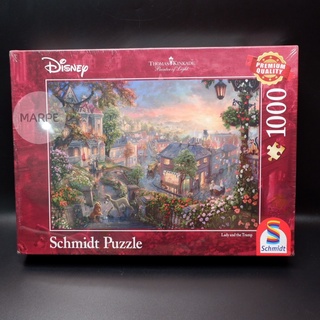 ✨Damaged box✨พร้อมส่ง (Thomas Kinkade) ดิสนีย์ จิ๊กซอว์ 1000 ชิ้น Disney Jigsaw Puzzle Lady and the Tramp