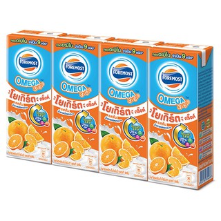 Foremost Omega Yoghurt Drink Low Fat Orange Flavor 170 ml. 12 boxes