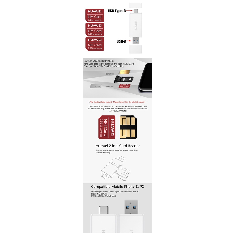huawei original Nano Memory Card reader P30P40mate20mate30mate40Pro