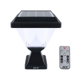 Homehapp  โคมไฟหัวเสาโซล่าเซลล์ EVE LIGHTING รุ่น GSL-11 2W Tri-color/Remote สีดำ