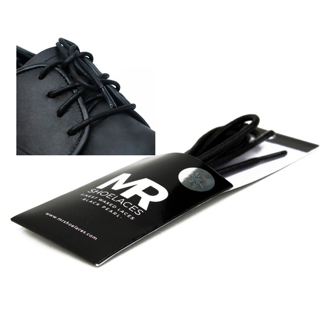 HITAM LILIN MR Shoelaces RD01 Black Pearl Waxed Shoelaces 2-3mm Round 50cm 60cm 70cm 80cm 90cm 100cm 120cm 150cm (Waxed Laces) - เชือกผูกรองเท้าระดับพรีเมียมสีดํา