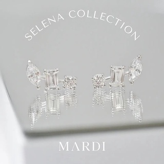 Mardi Jewelry ต่างหูเพชรเงินแท้ 925 Selena Fancy Cut Earrings