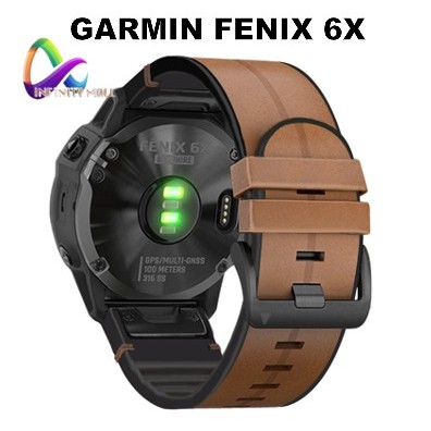 สายหนัง Garmin Fenix 7X / 8 51 mm. / 6X pro solar / 5X / quaitx3/descent mk1/Coros vertix 2 26 mm. leather strap