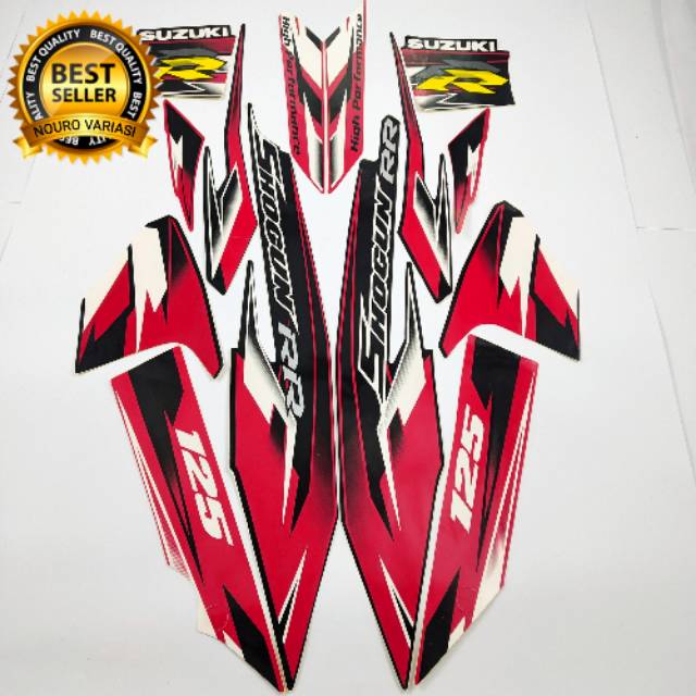 Hitam MERAH Striping suzuki shogun rr 125 2008 Black Red Best Quality Standard body