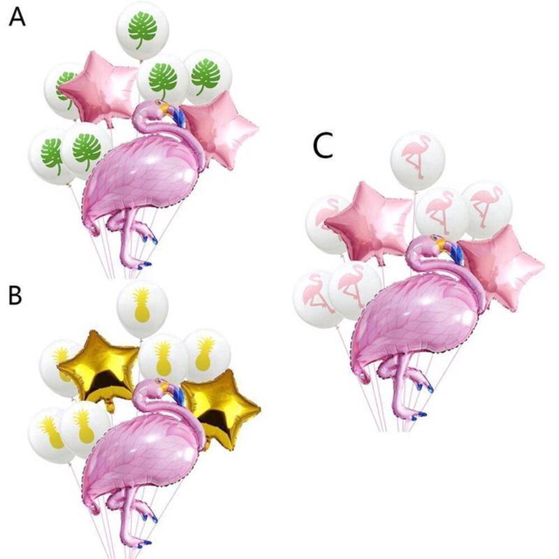 ลูกโป่งฟอยล์รูปนก Flamingo 9 ชิ้น