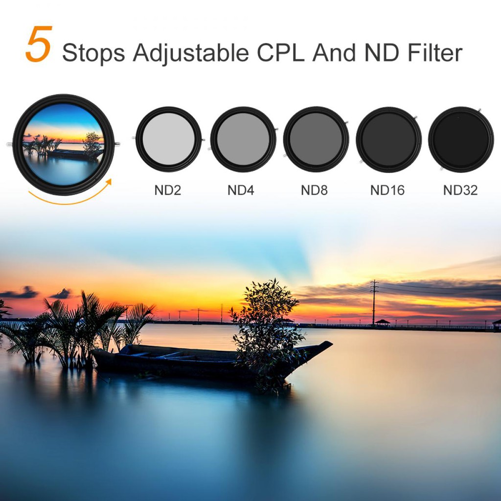 ฟิวเตอร์ CPL+ND K&F FILTER CPL FADER ND2-32 NANO **พร้อมส่ง**