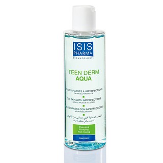 TEEN DERM AQUA 200 ml โทนเนอร์สำหรับผู้เป็นสิว ผิวแพ้ง่าย สะอาดหมดจดลดการอักเสบของสิว เหมาะกับทุกสภาพผิว จาก ISIS PHARMA