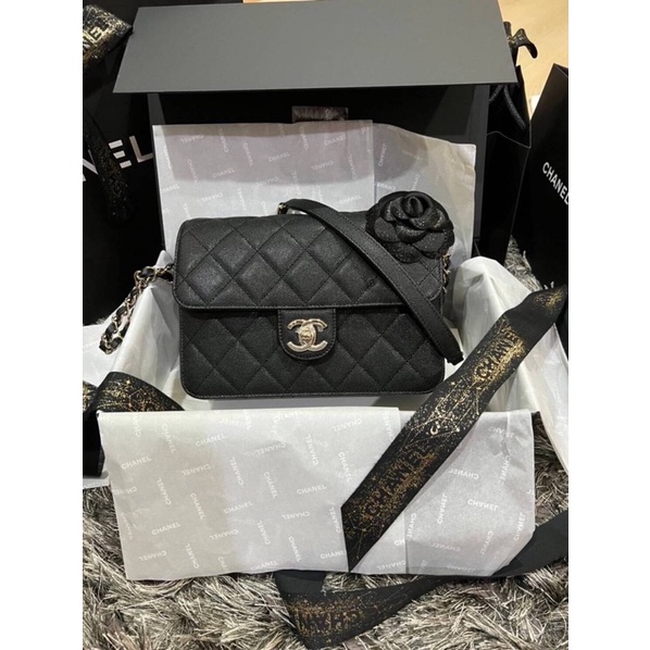 New Chanel Mini 7 Caviar lghw Flap bag 8.5