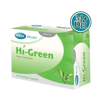 Mega We Care Hi-Green เมก้า วีแคร์ ไฮกรีน ชาเขียว สกัดเข้มข้น แบบแคปซูล ช่วยล้างพิษ เผาผลาญพลังงาน บรรจุ 30 แคปซูล 10527