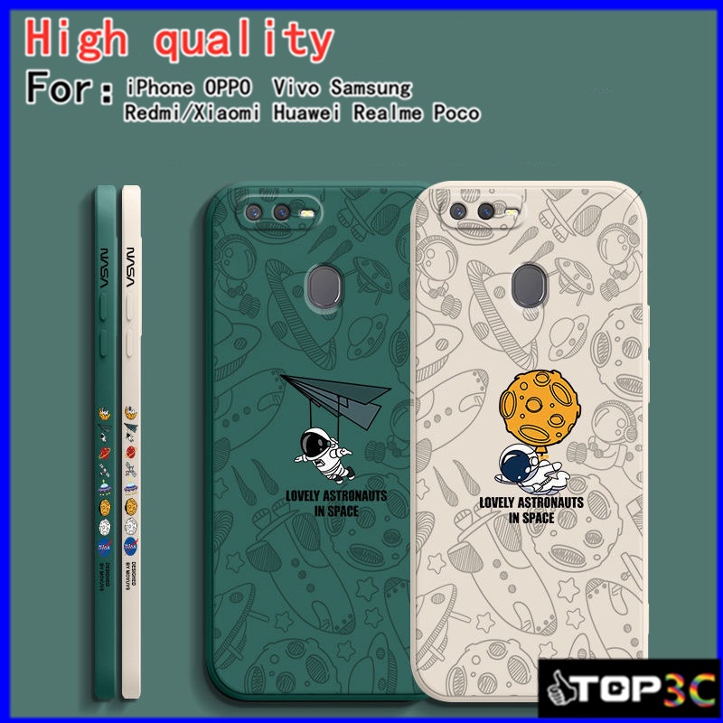 เคส Oppo A5S / A7 / F9 A12 / A74 / A95 A74 5G / A53 / A92 F9 / F11 PRO / A15 A15S / A16 / A54 / Reno4 Reno5 Reno6 / Reno6Z 5G Space Nasa เคสมือถือคู่รัก เคสโทรศัพท์ TKR