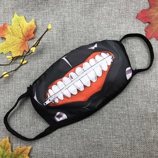 พร้อมส่ง ! ได้รับใน 1-2 วัน ผ้าปิดปากลายหน้ากาก โตเกียวกูล แบบมีซิป KANEKI KEN คาเนกิ เคน TOKYO GHOUL