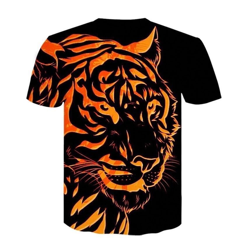เสื้อยืดคอกลม แขนสั้น พิมพ์ลายสัตว์ เสือ 3 มิติ ทรงหลวม ขนาดใหญ่ แฟชั่นฤดูร้อน สําหรับผู้ชาย ราคา ถูกที่สุด ดีลบีเคเค แกลเลอรีภาพที่ 5