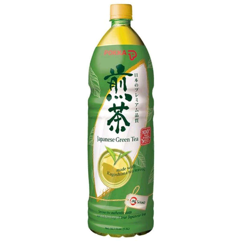Work From Home PROMOTION ส่งฟรีชาเขียวญี่ปุ่น ไม่มีน้ำตาลและคอเลสเตอรอล Pokka Japanese Green Tea 1500ml  เก็บเงินปลายทาง
