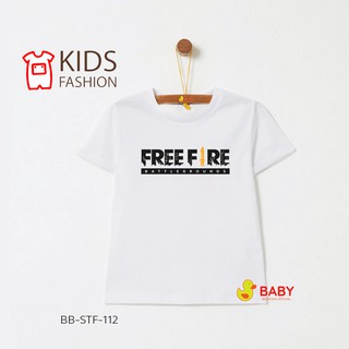 เสื้อเด็ก เสื้อยืด  Cotton 100% ร้านไทย พร้อมส่งทุกลาย เกมส์ดัง Free Fire ลายน่ารักๆ