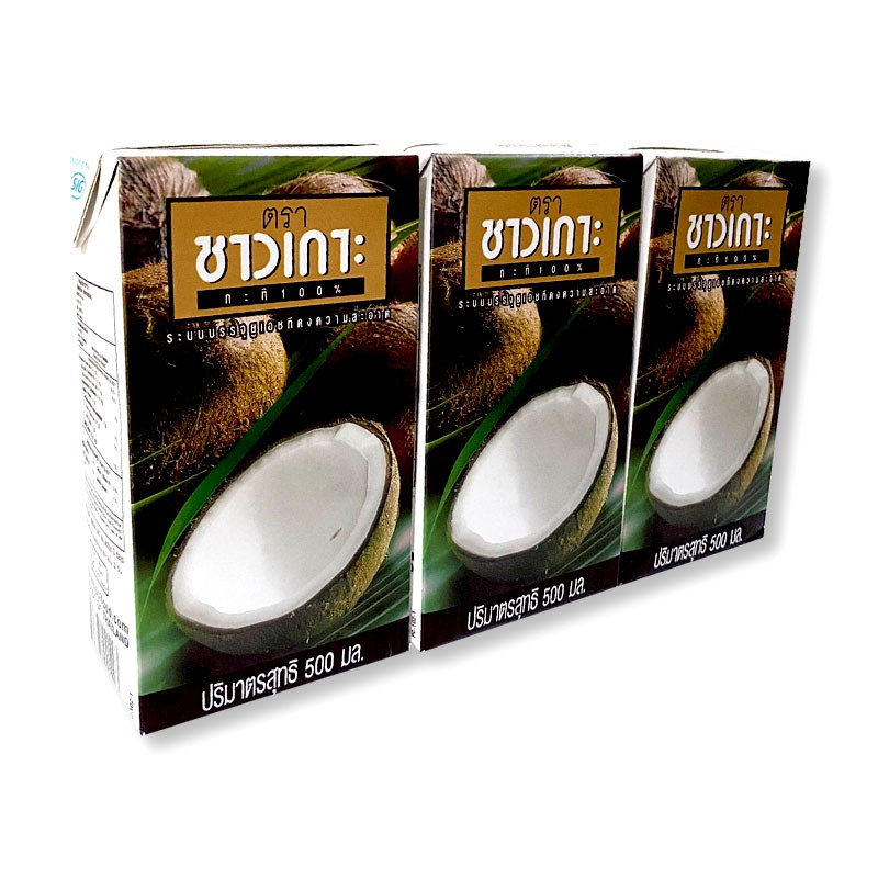 ชาวเกาะ กะทิ100% 500 มล. x 3 กล่อง Chaokoh 100% Coconut Milk 500ml x 3 boxes