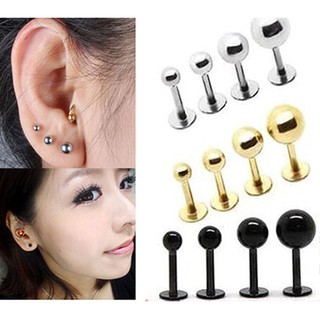 ผู้หญิง Punk Steel Barbell หูคอหอย Helix Tragus Stud ต่างหูบาร์เจาะ