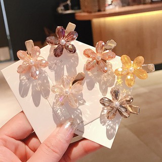 Korea Super shiny 6 Colors Fairy Crystal Flowers Hairpin Hair Accessories 6 Colors Crystal Rhinestone Hair Clip Wild Hair Accessories