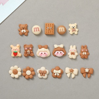 1Pcs Cookie Bear/คุ้กกี้แบร์ กาวเรซิ่น การ์ตูนน่ารัก 3D DIY สําหรับตกแต่งเล็บ เคสโทรศัพท์ อุปกรณ์เสริมกล่องเครื่องเขียน