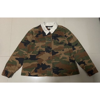 เสื้อแจ็กเก็ตแขนยาวคอขนลาย camo แบรนด์ madewell