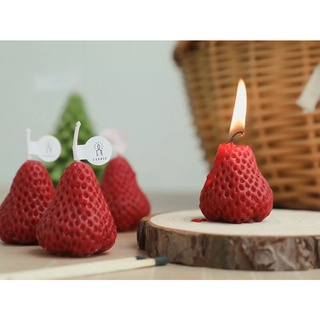 เทียนวันเกิด เทียนปีใหม่ เทียนสตอเบอร์รี่ strawberry candles เทียนหอม กลิ่นสตอเบอร์รี่ ถูกไซต์เท่าของจริง กลิ่นหอมยาวนาน