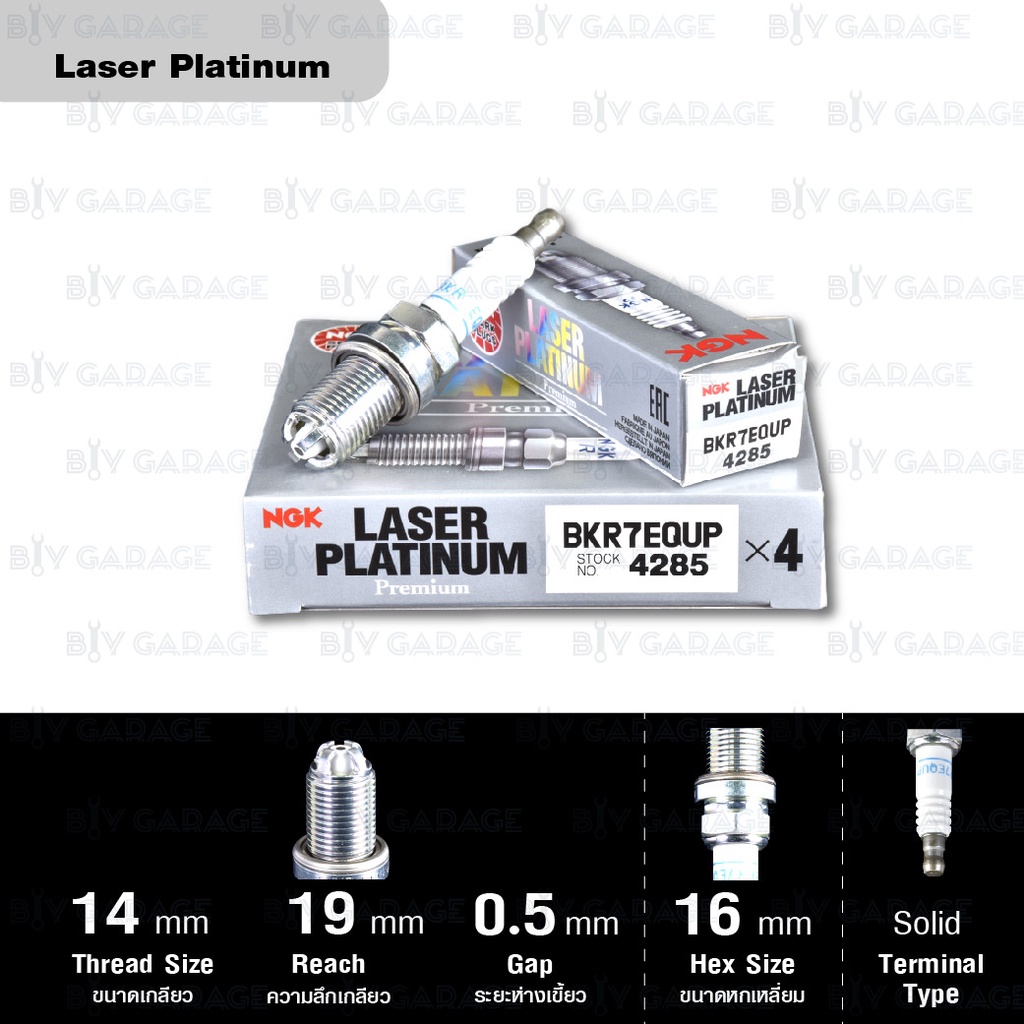 NGK หัวเทียน LASER PLATINUM BKR7EQUP ใช้สำหรับ Porsche 911 CARREA 997 / BOXSTER 2.7,2.9 987 / 3.4 98
