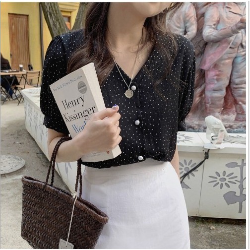 (พร้อมส่งจากไทย) เสื้อเชิ้ตลายทางสไตล์เกาหลี [KK14]