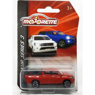 Majorette Toyota Hilux Revo with Hard Top - Series 3 - Red Color /Wheels D5S /scale 1/58 (3 inches) Long Package