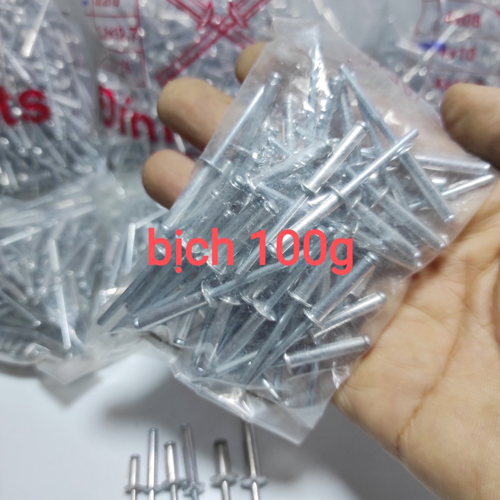 [ภาพจริง] [ของแท้] อลูมิเนียม Rive 3x10mm,3x20mm,4x10mm,4x20mm,5x10mm,5x20mm/ 100gram - ตะปูตอกหมุด